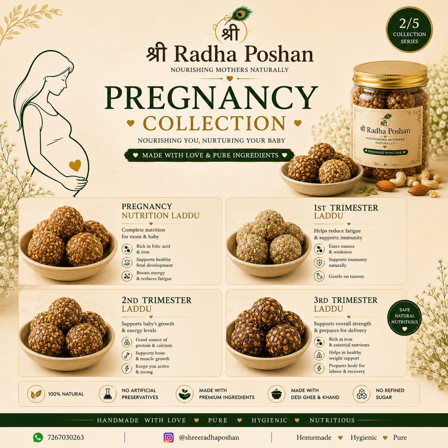 Pregnancy Collection laddus by Shree Radha Poshan — nourishing you, nurturing your baby